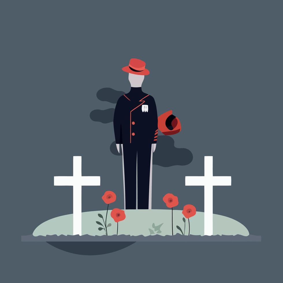 tomb in cemetery with red flowers vector