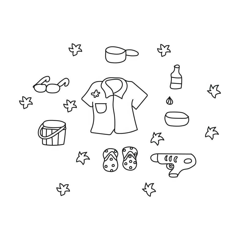 happy songkran festival line art vector