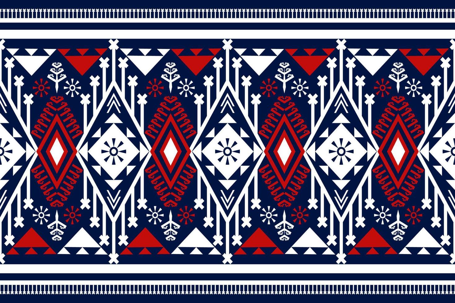 Colorful geometric ethnic seamless pattern designed for background, wallpaper, traditional clothing, carpet, curtain, and home decoration. vector