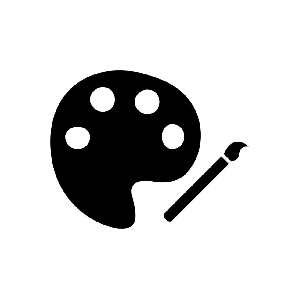 Paint brush and Painter palette   icon vector