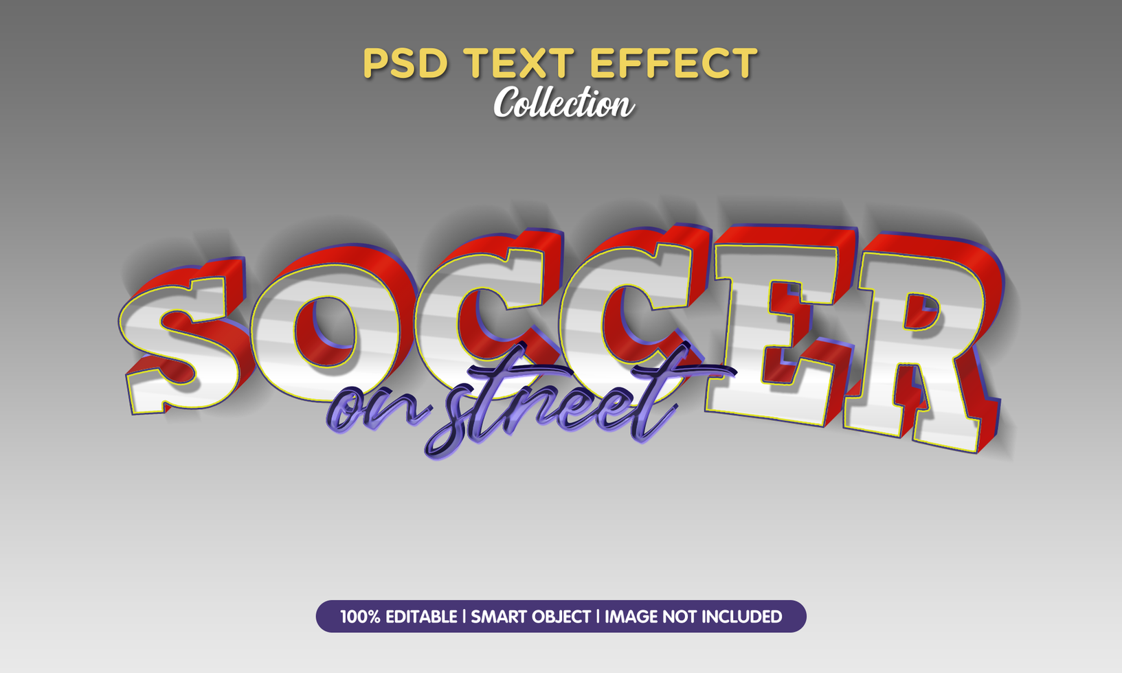 soccer on street 3d psd text effect template