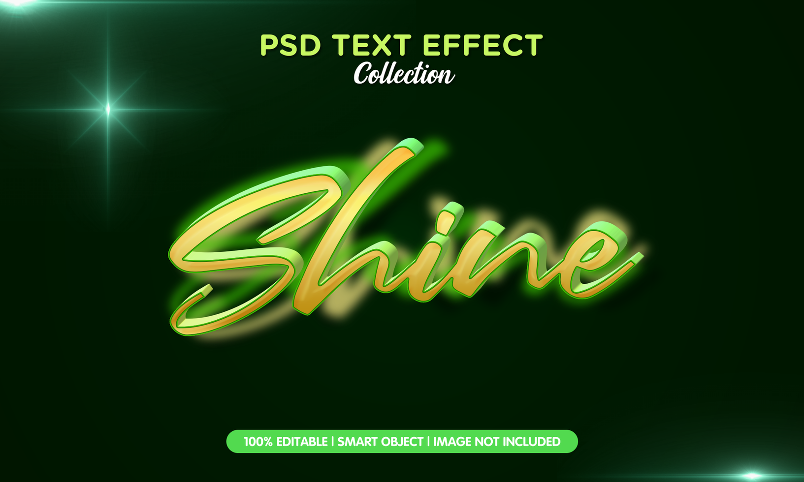 shine light psd text effect template