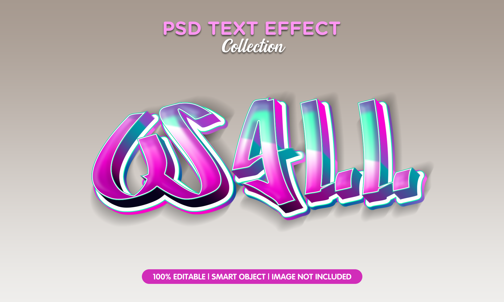 wall grafity text effect psd
