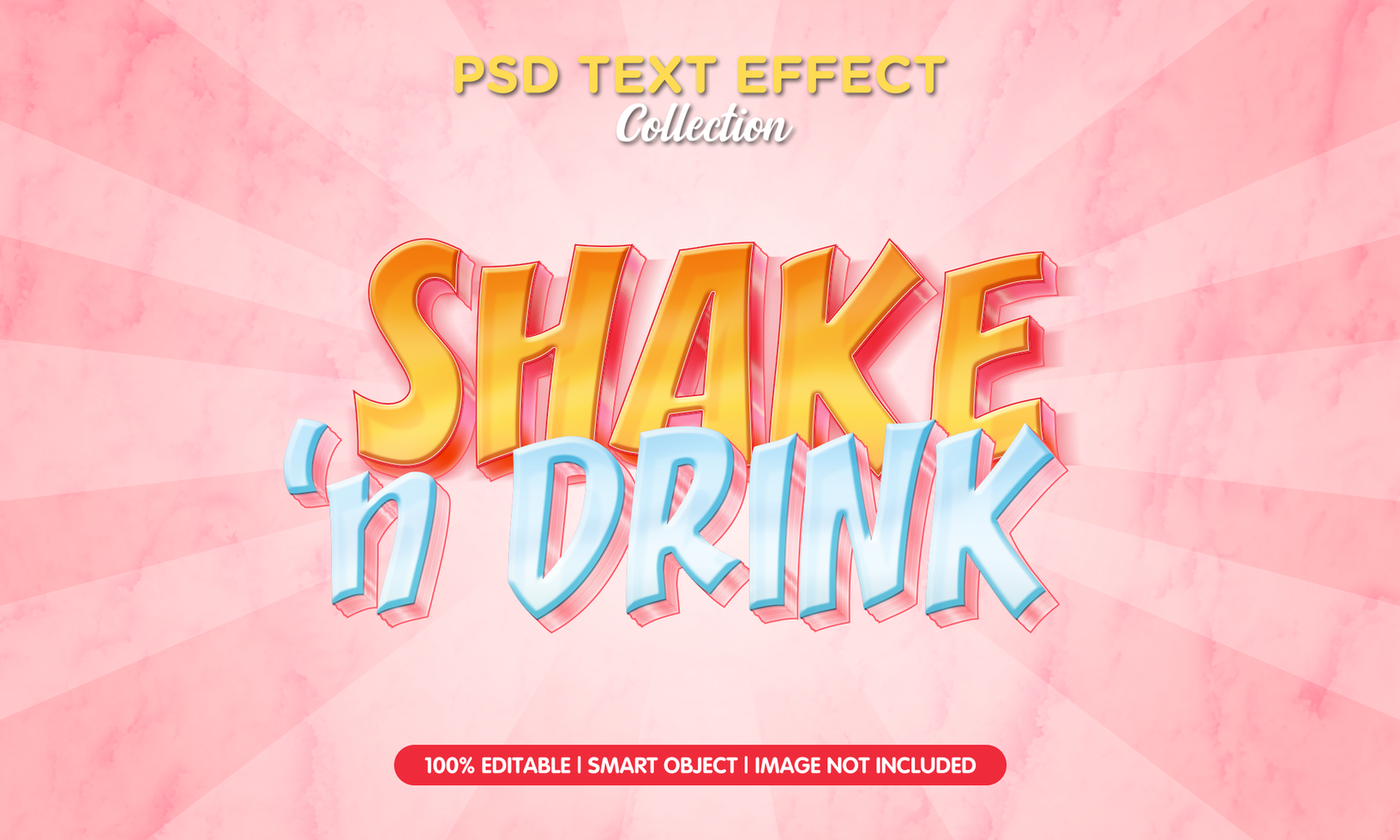 shake n drink cartoon text effect psd