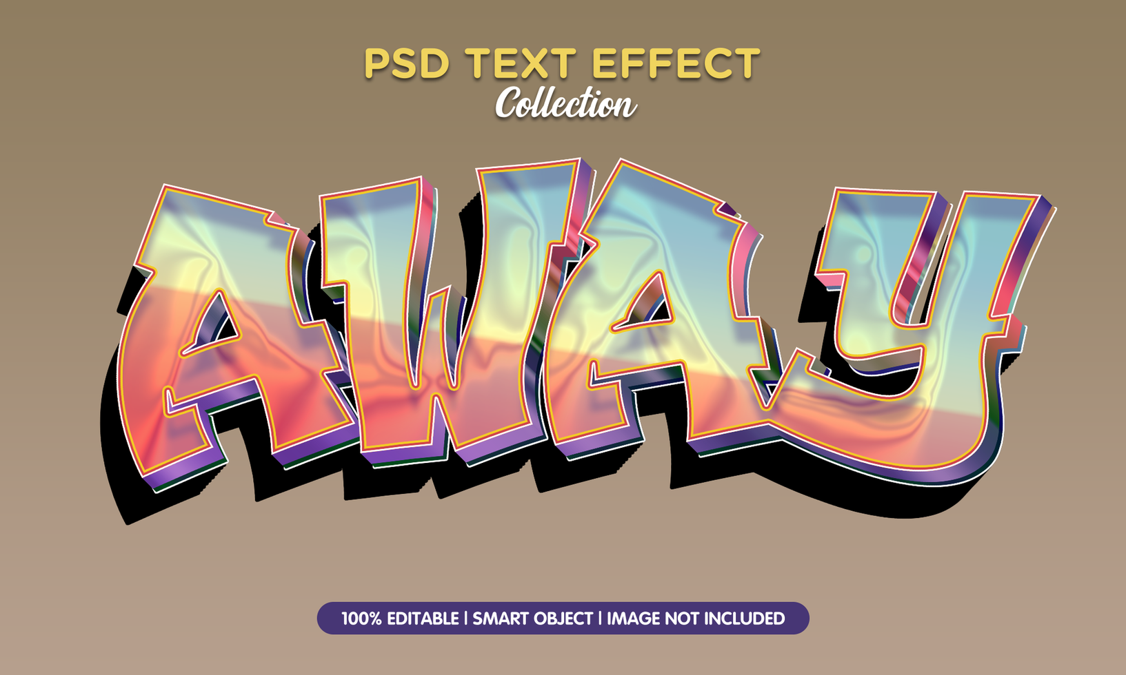 away graffiti text effect psd