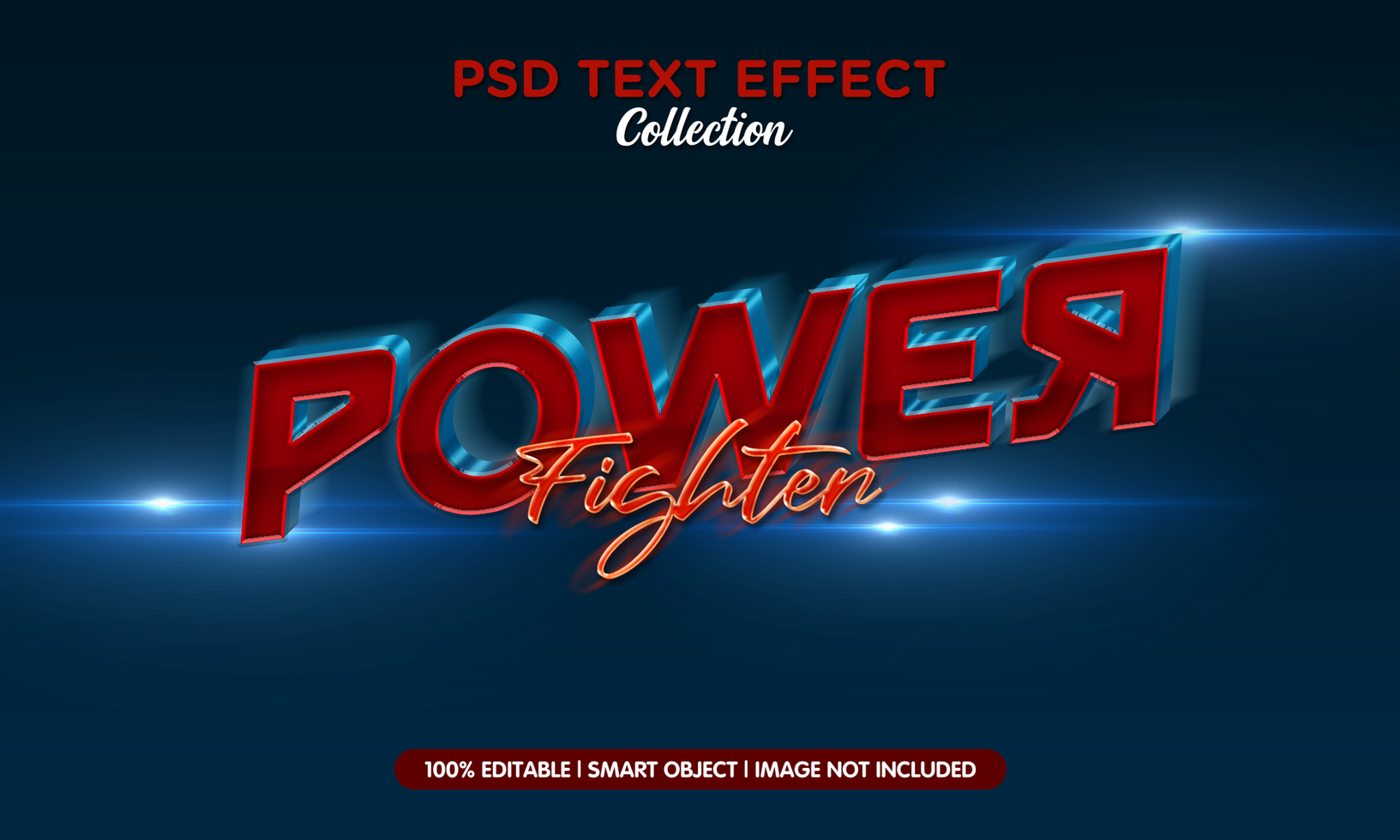 pwer fighter psd text effect template