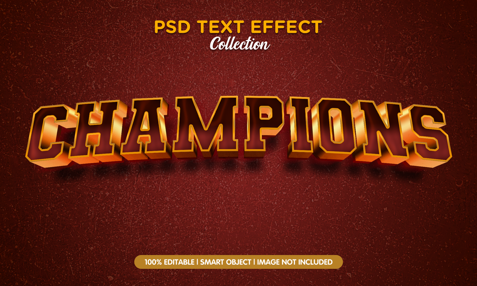 luxury champions text effect psd