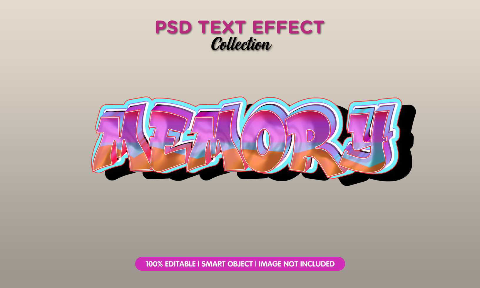 memory graffiti style text effect psd