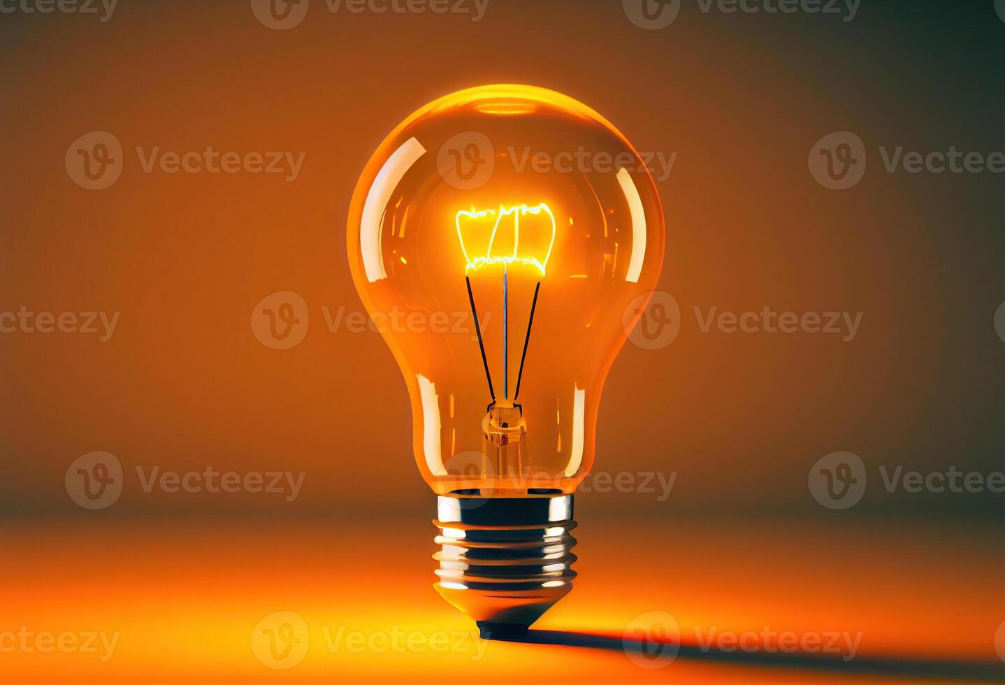 illustration of bright idea for business, education, star up growth, light bulbs on dark background, idea concept photo