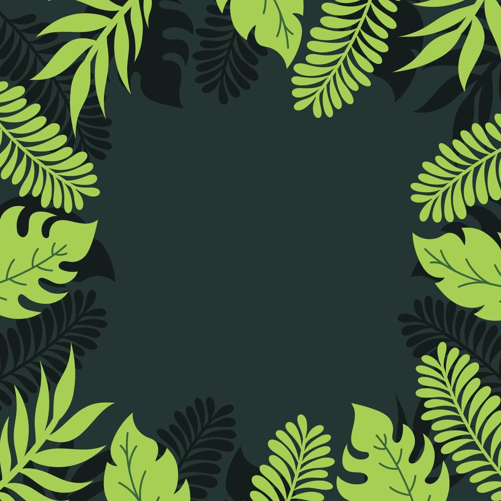 verde tropical hojas frontera vector ilustración