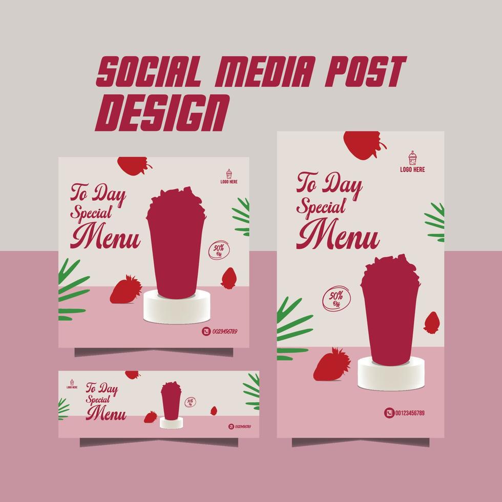special juice menu promotion flyer vector