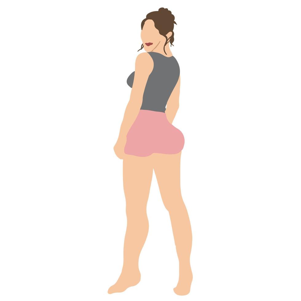 Beautiful brown hair woman ,good for graphic design resource. vector