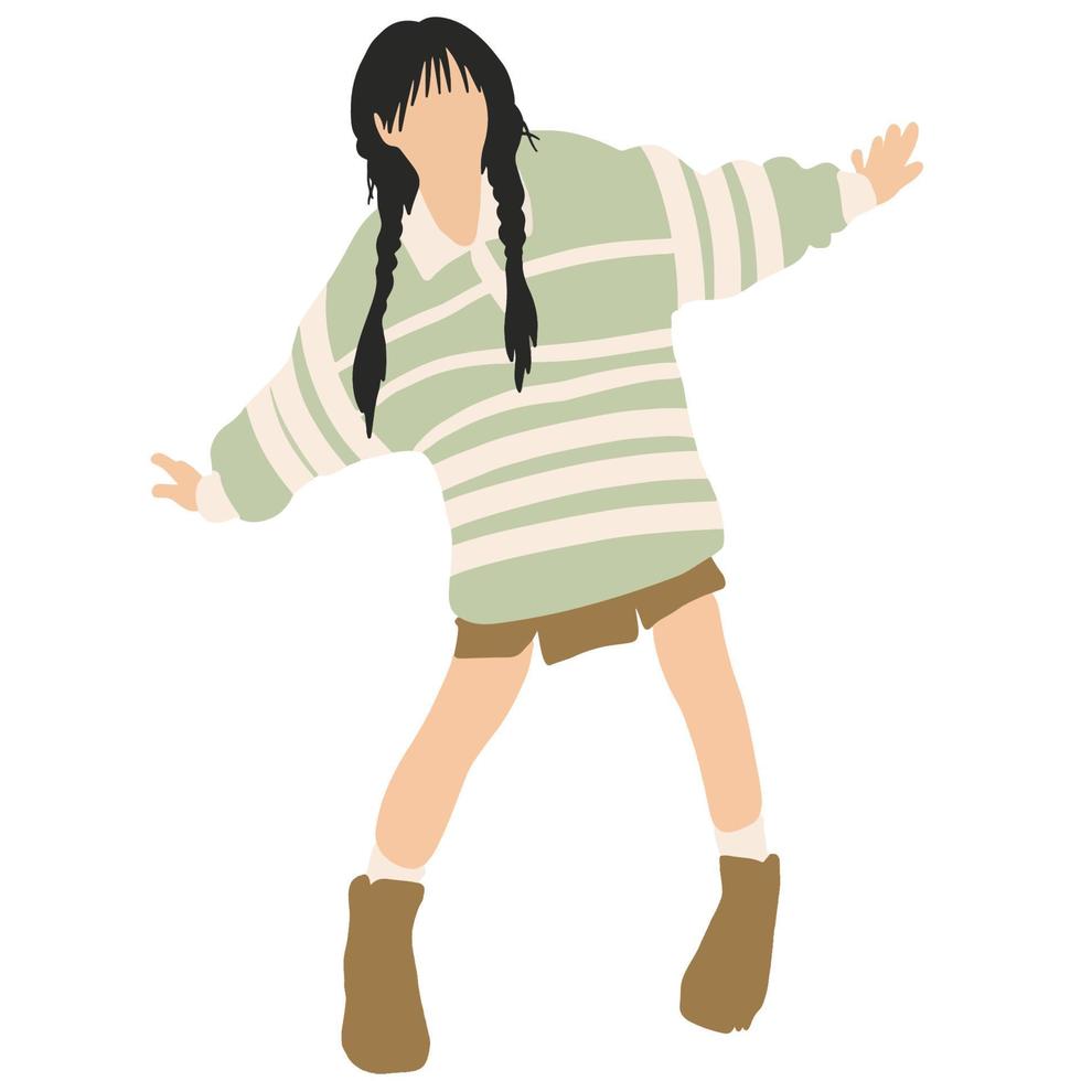 Cute teenager young girl ,good for graphic design resource. vector