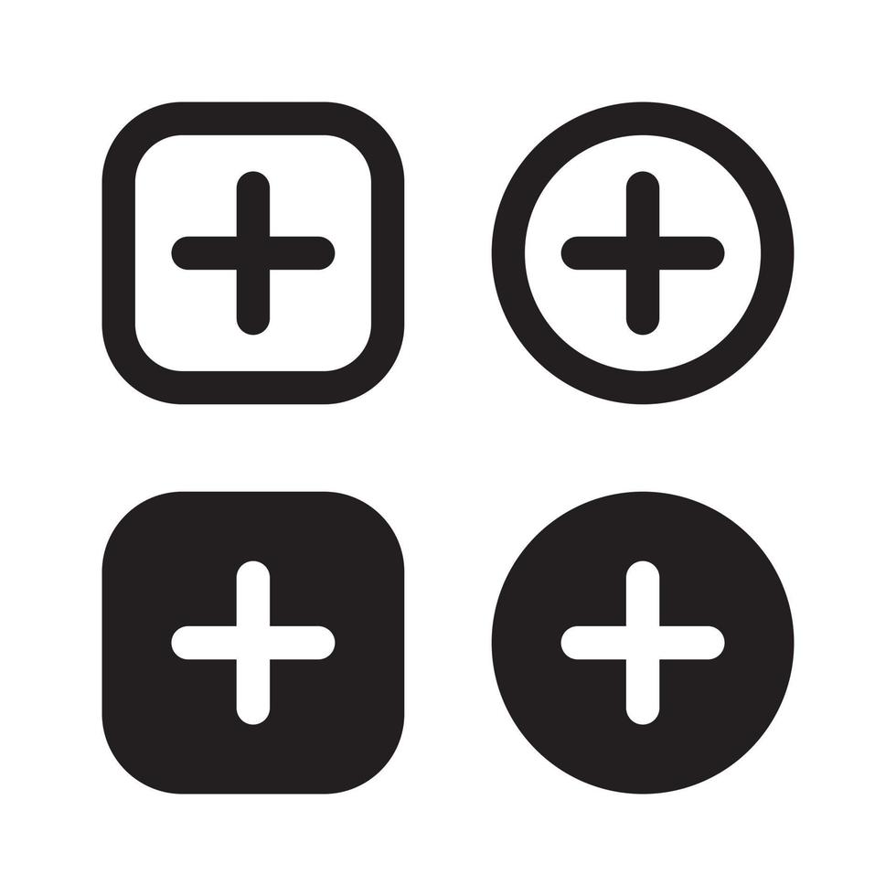 Add button icon vector. Cross, plus symbol of social media 22655071 ...