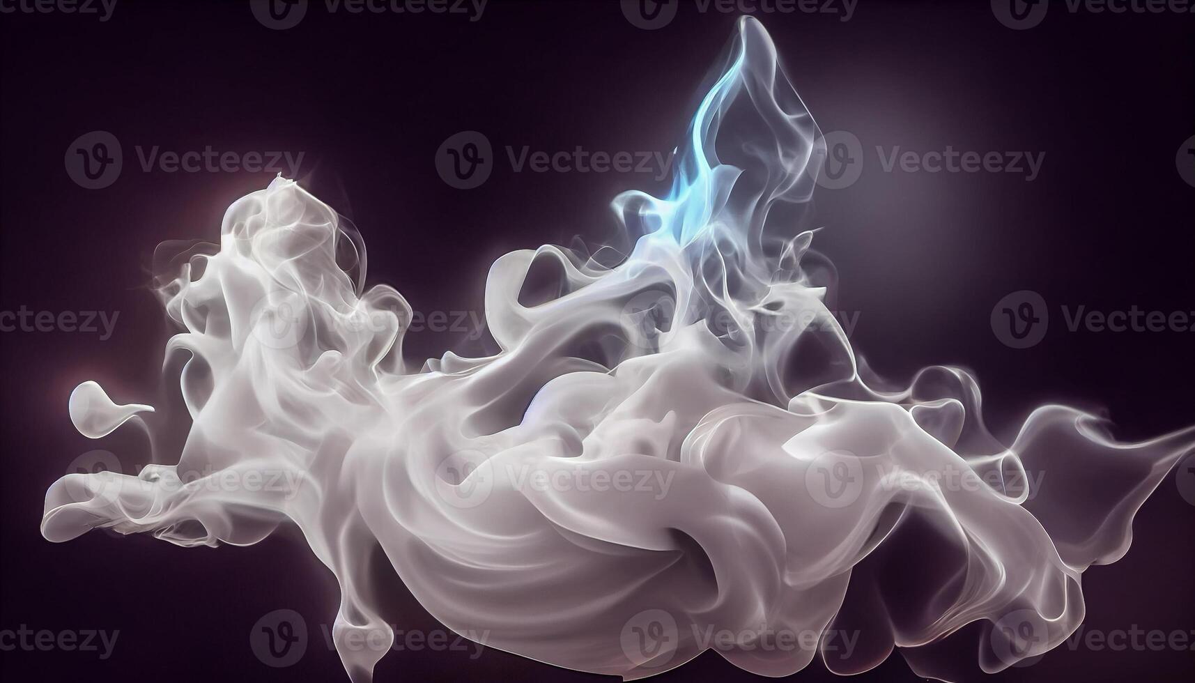 illustration of White curve fog, smoke, clouds, fire and dark background with spotlight. Abstract illustration art. Pattern texture, use for ad, poster and template, business.Digital art photo