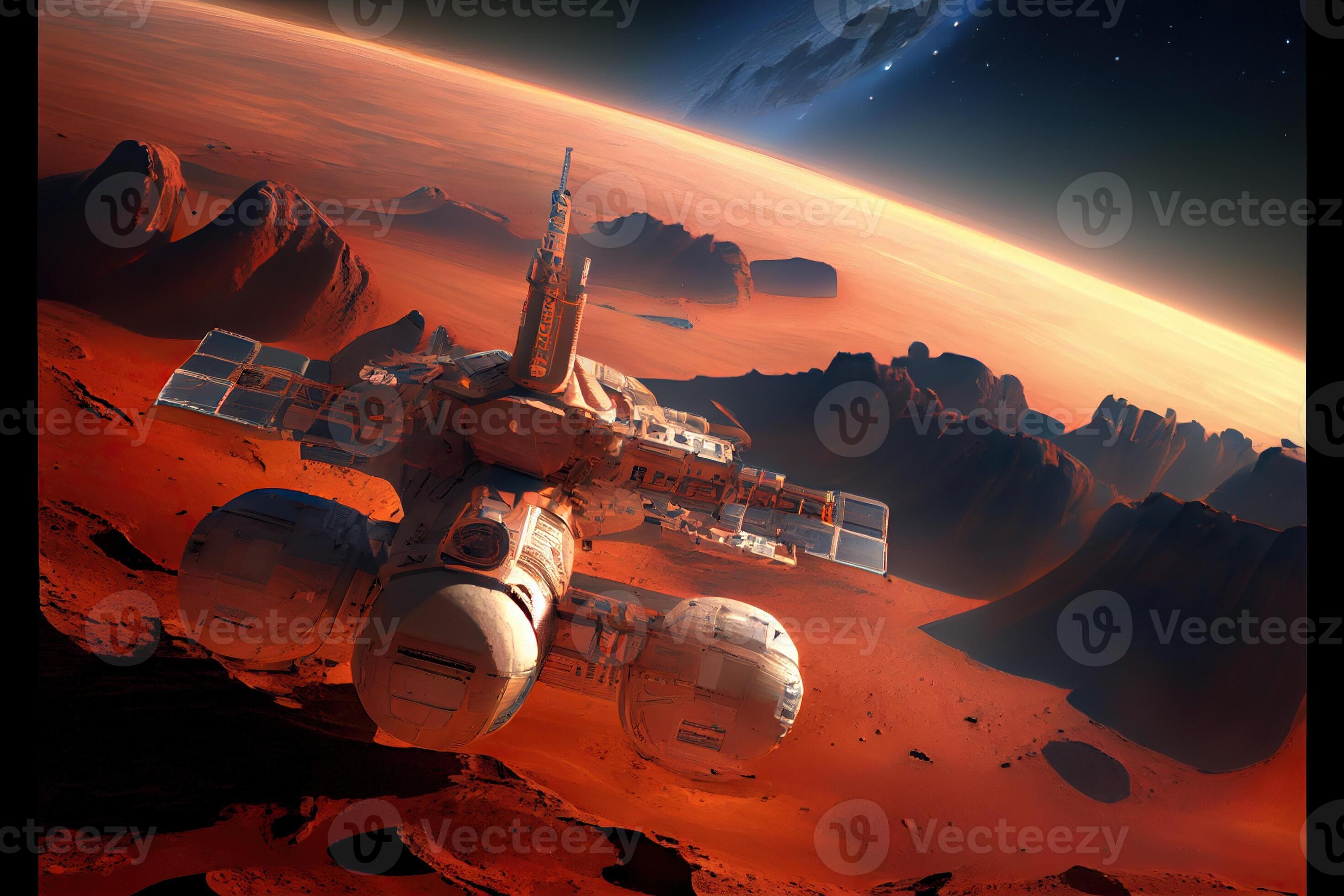 Generative Ai Illustration Of Space Station On Mars 22655182 Stock Generative Ai Illustration Of Space Station On Mars 22655182 Stock