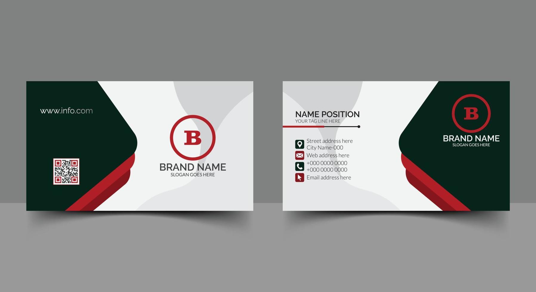 Corporate business card template design with mockup vector