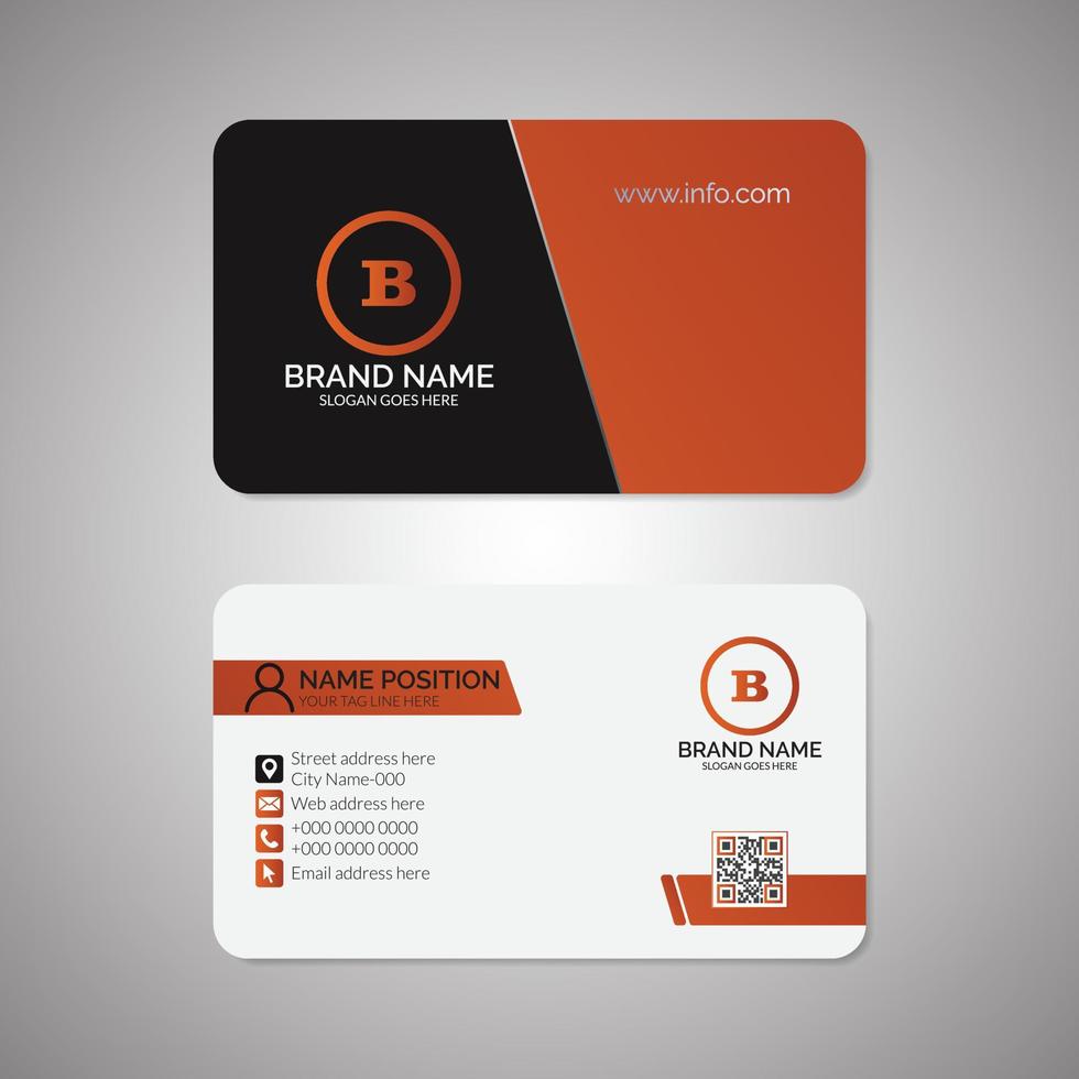 Corporate business card template design with mockup vector