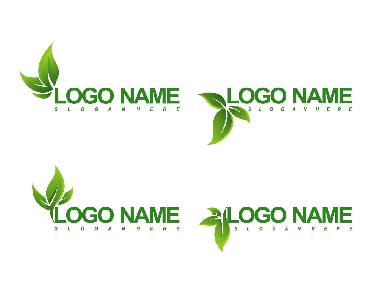 Vector organic green leaf logo design vector template. Ecology Logo