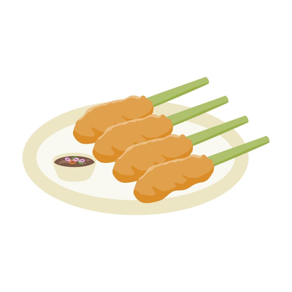 Sate lilit is a satay variant in Indonesia, originating from Balinese vector