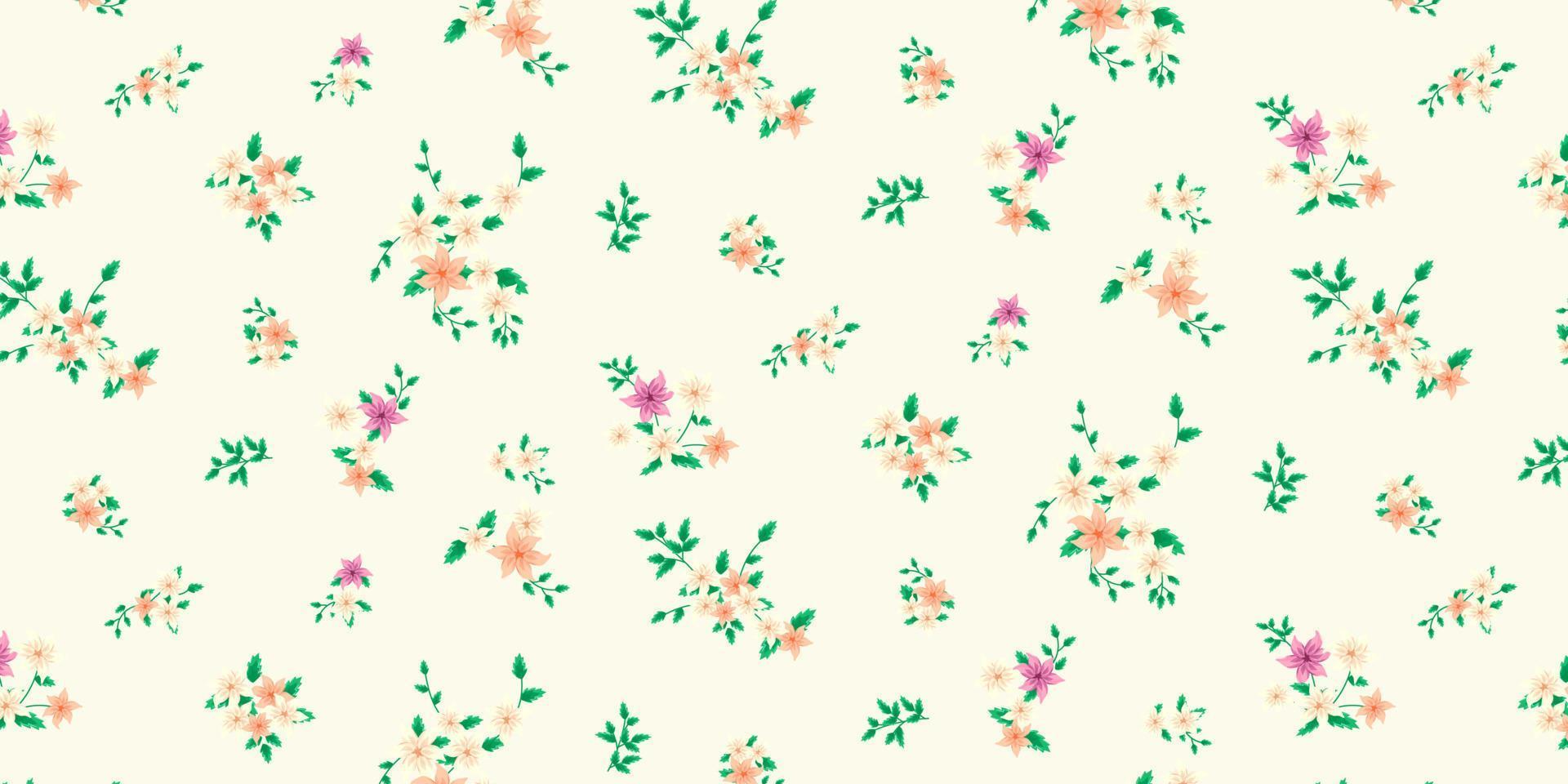 Beautiful abstract floral background. Suitable for fabric, bikini, outfit and scrapbook or decor. Fill pattern on swatches vector