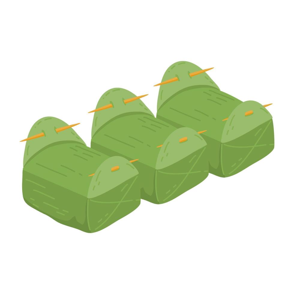 lemper is an indonesian traditional foodmade from sticky rice vector