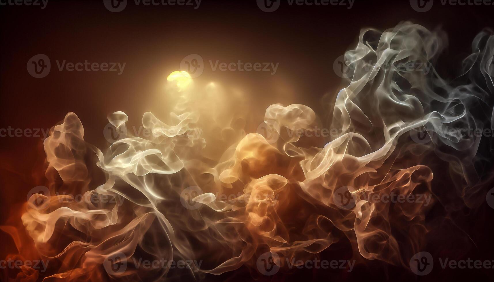 illustration of White curve fog, smoke, clouds, fire and dark background with spotlight. Abstract illustration art. Pattern texture, use for ad, poster and template, business.Digital art photo