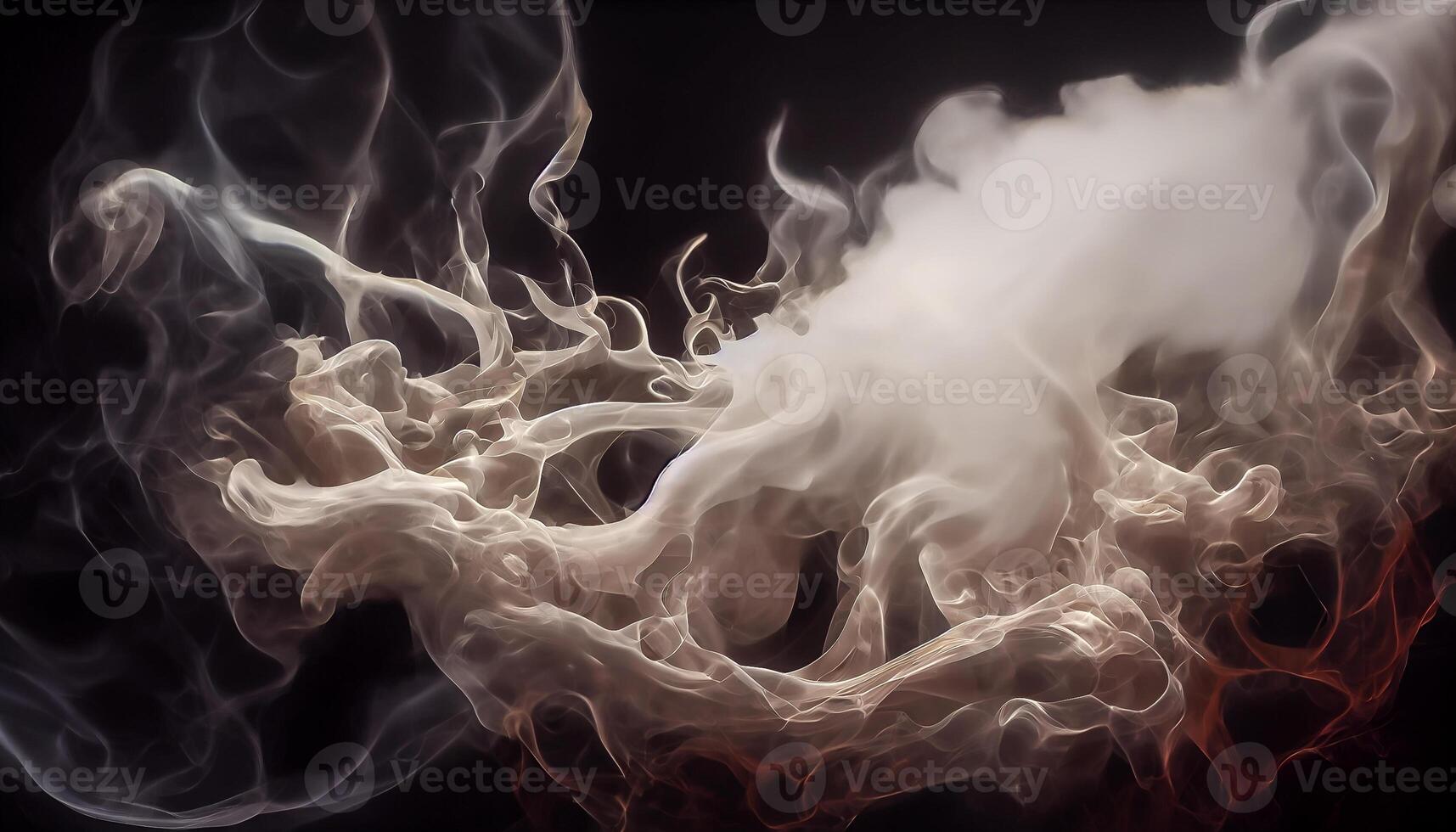 generativo ai ilustración de blanco curva niebla, fumar, nubes, fuego y oscuro antecedentes con destacar. resumen ilustración Arte. modelo textura, utilizar para anuncio, póster y plantilla, negocio.digital Arte foto