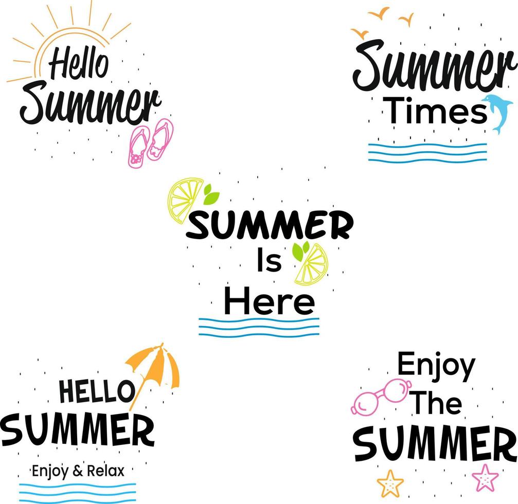 Summer free vector labels set