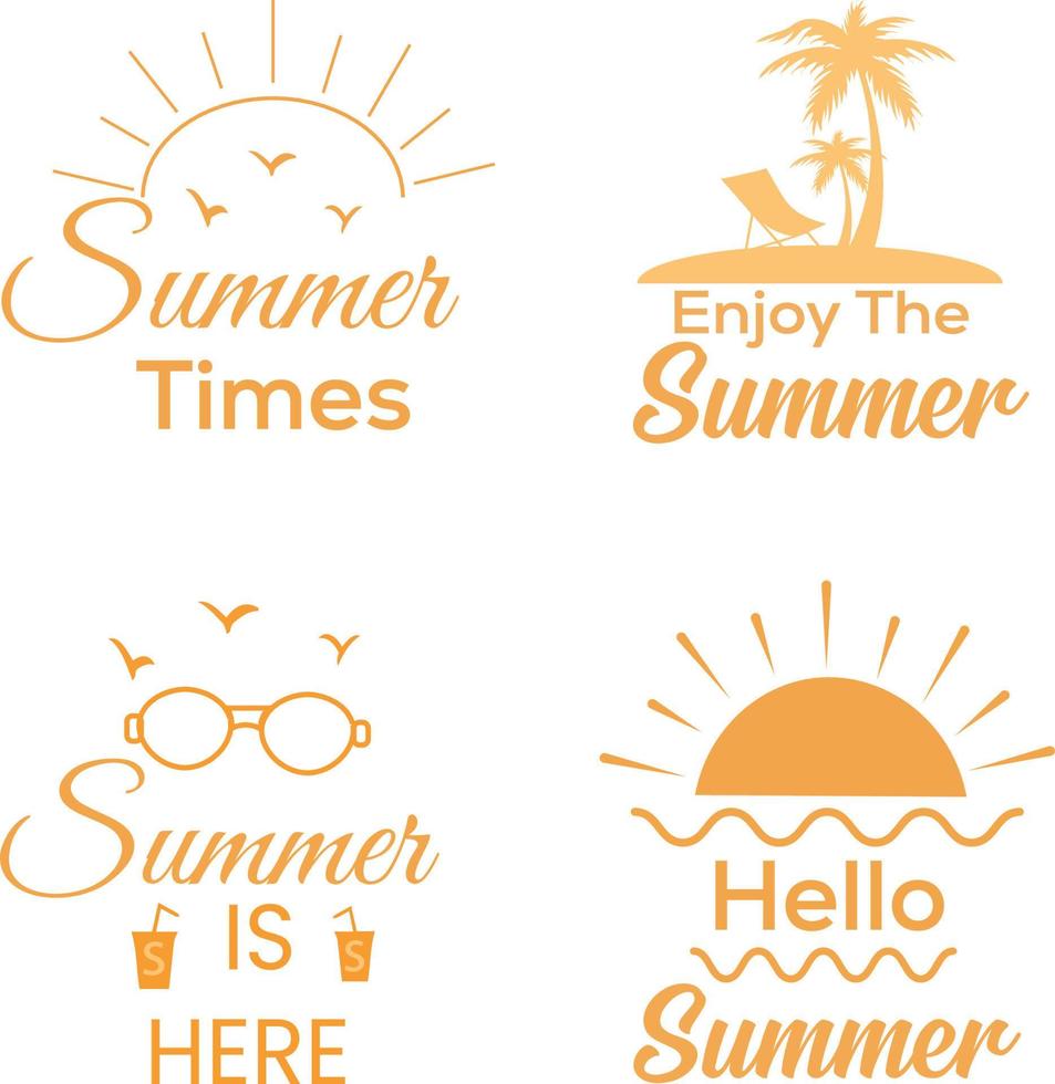 Summer vector labels set