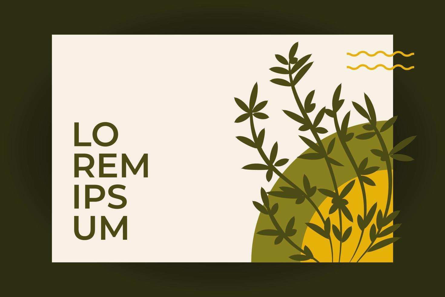 Beige, yellow, sage green, summer, fall nature background with leaves element. For Cover, Presentation, Template, Card, Web, Banner vector