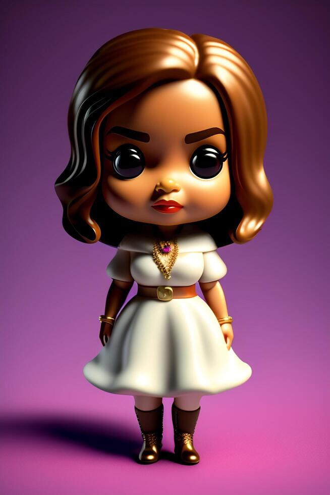 linda coleccionable hembra funko popular vinilo figura en moderno y elegante ropa foto