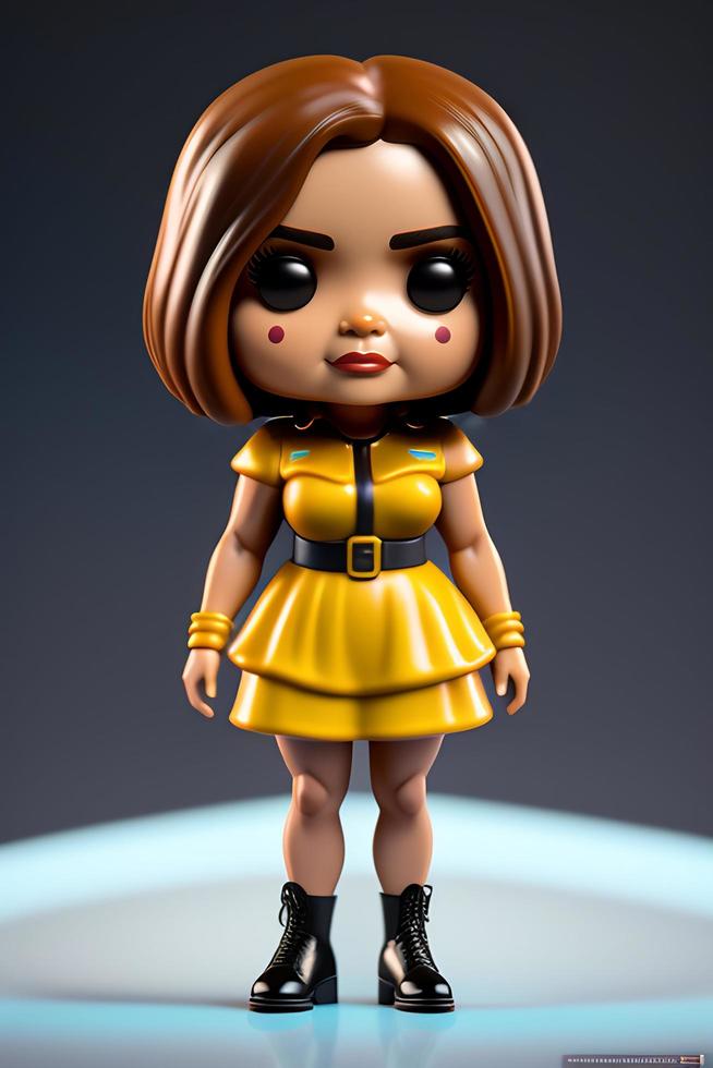 Cute Collectible Female Funko Pop Vinyl Figure in Modern and Stylish Clothing photo