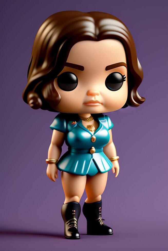 Cute Collectible Female Funko Pop Vinyl Figure in Modern and Stylish Clothing photo