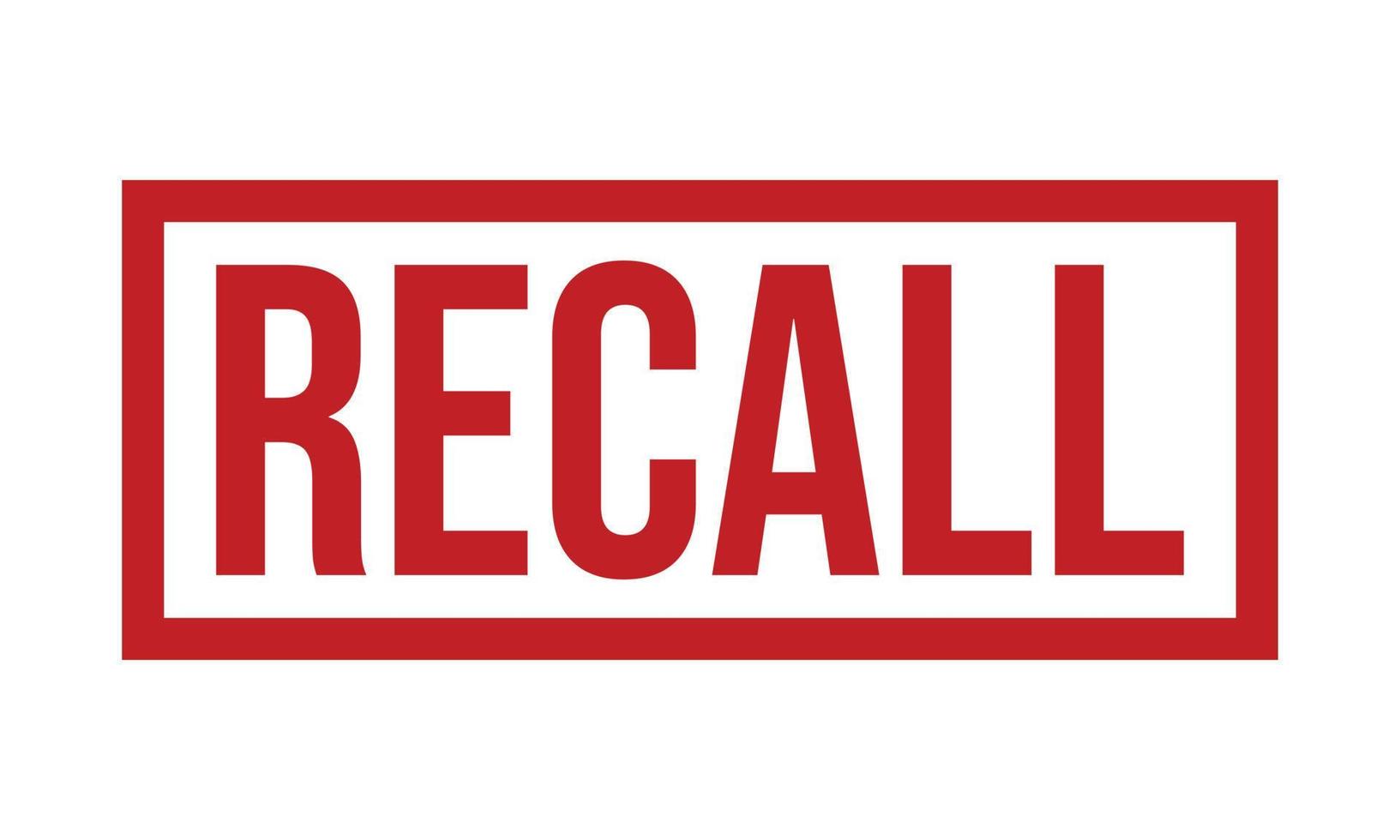 Recall Rubber Stamp. Recall Grunge Stamp Seal Vector Illustration