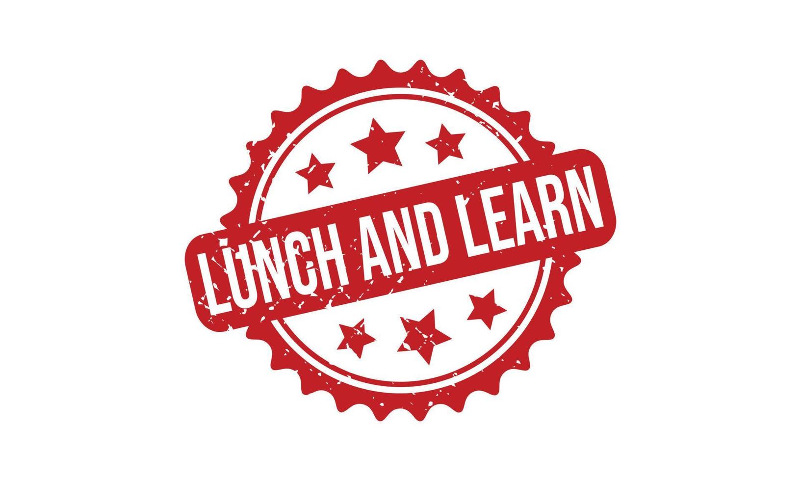 Lunch and Learn Rubber Stamp. Lunch and Learn Grunge Stamp Seal Vector Illustration