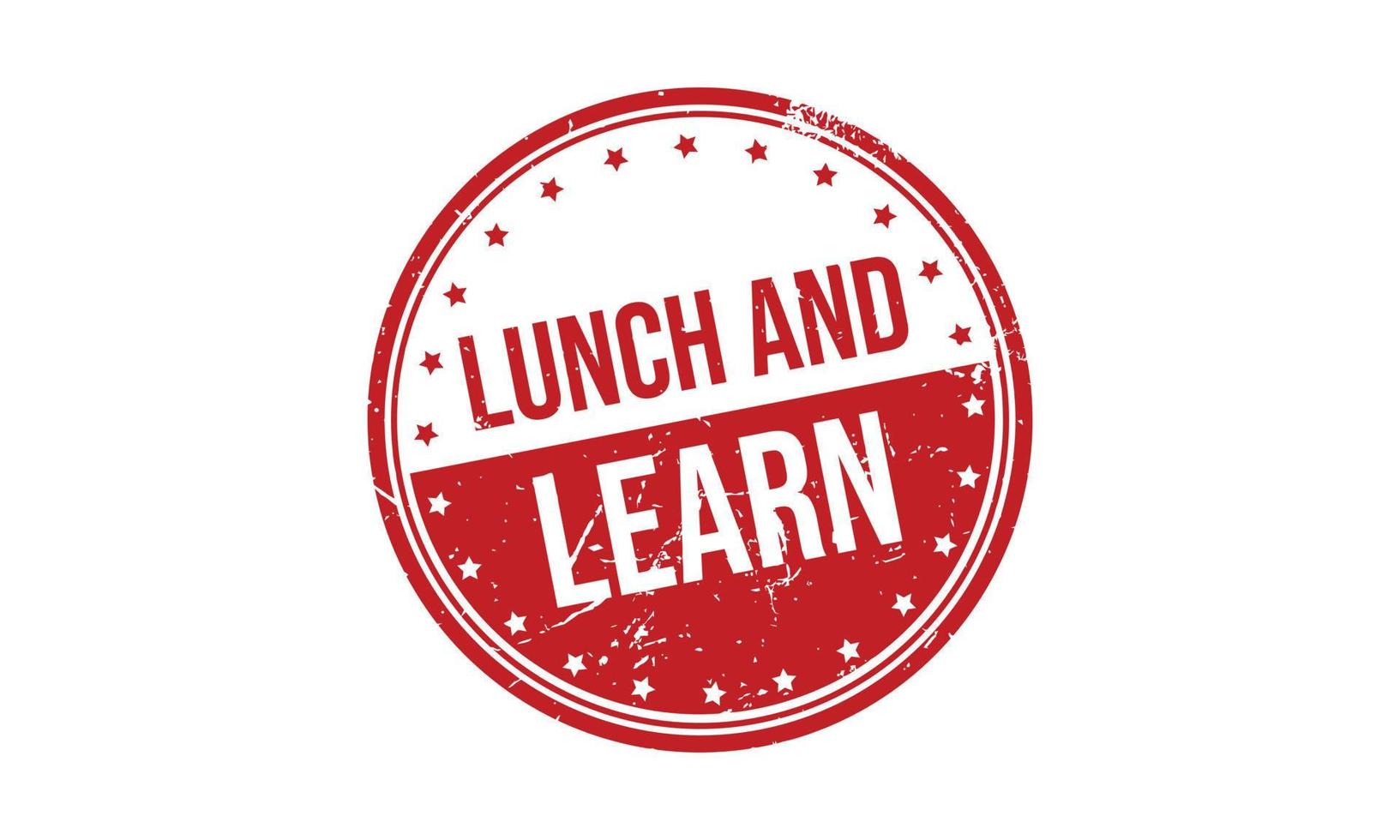 Lunch and Learn Rubber Stamp. Lunch and Learn Grunge Stamp Seal Vector Illustration