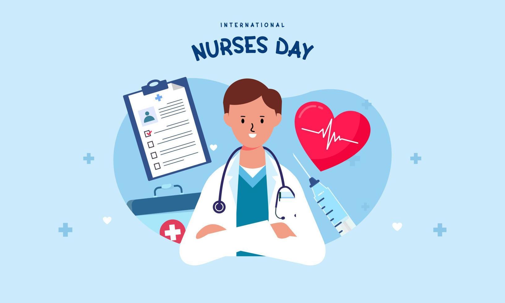 Flat international nurses day illustration vector