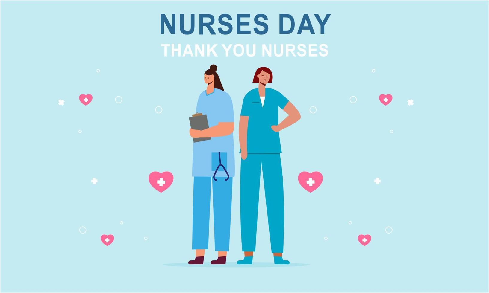 Flat international nurses day illustration vector