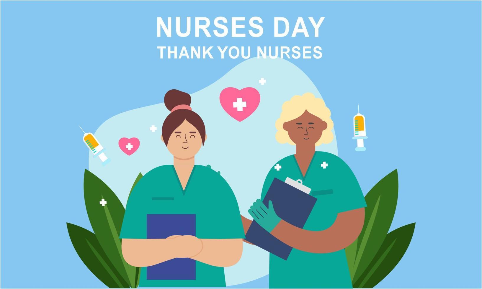 Flat international nurses day illustration vector