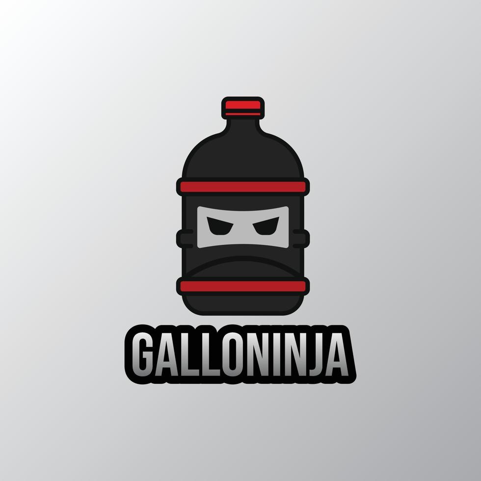 galón ninja logo diseño vector