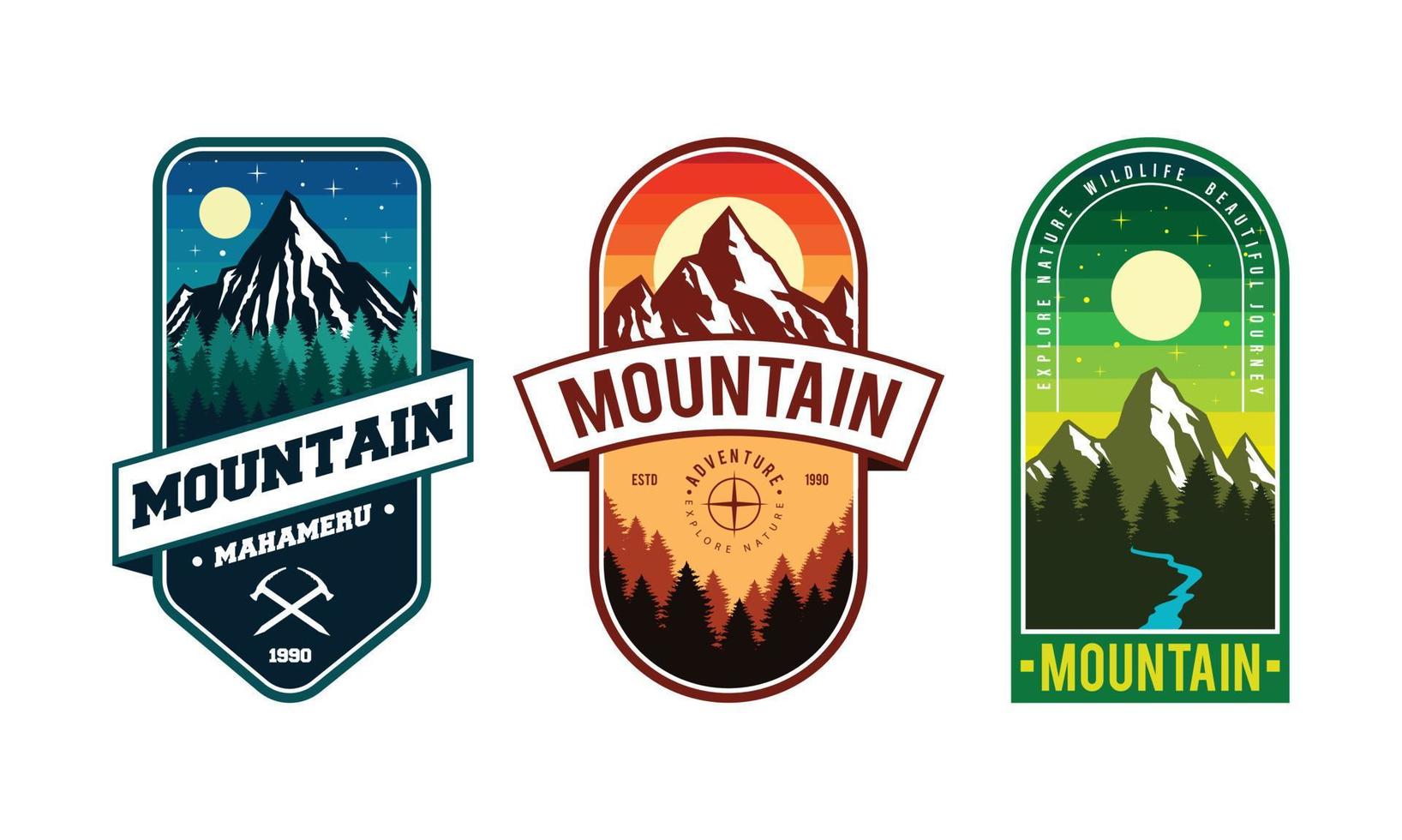 mountain labels and badge design vector