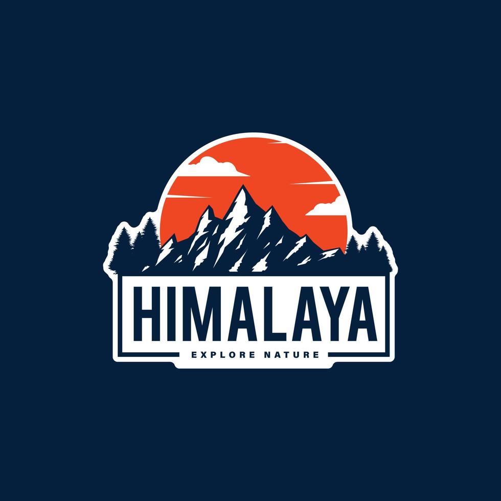 himalayan mountain illustration vector