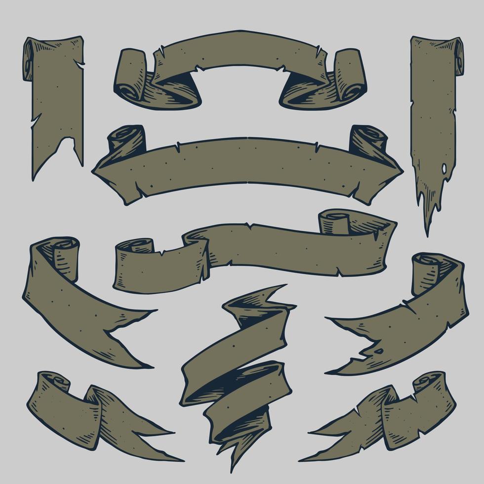ribbon set illustration vector