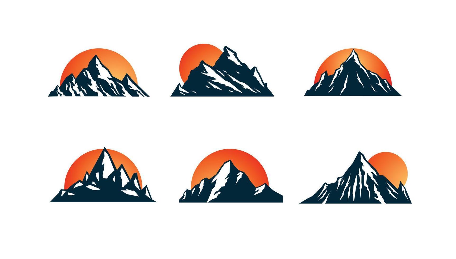 montaña conjunto ilustración vector