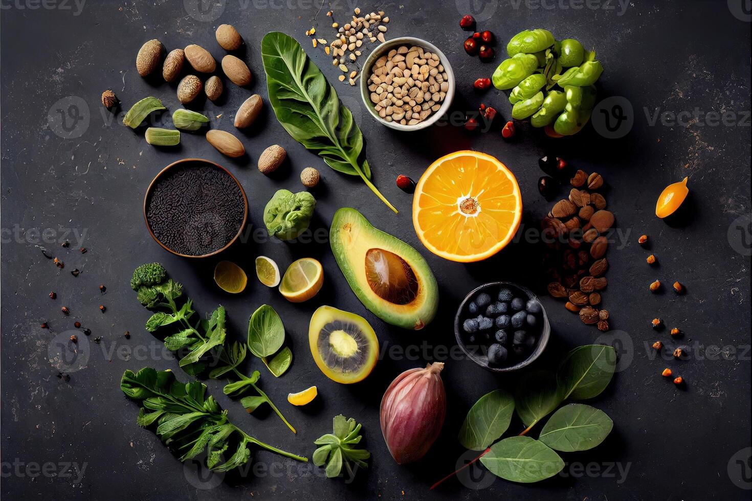 illustration of healthy food clean eating selection photo