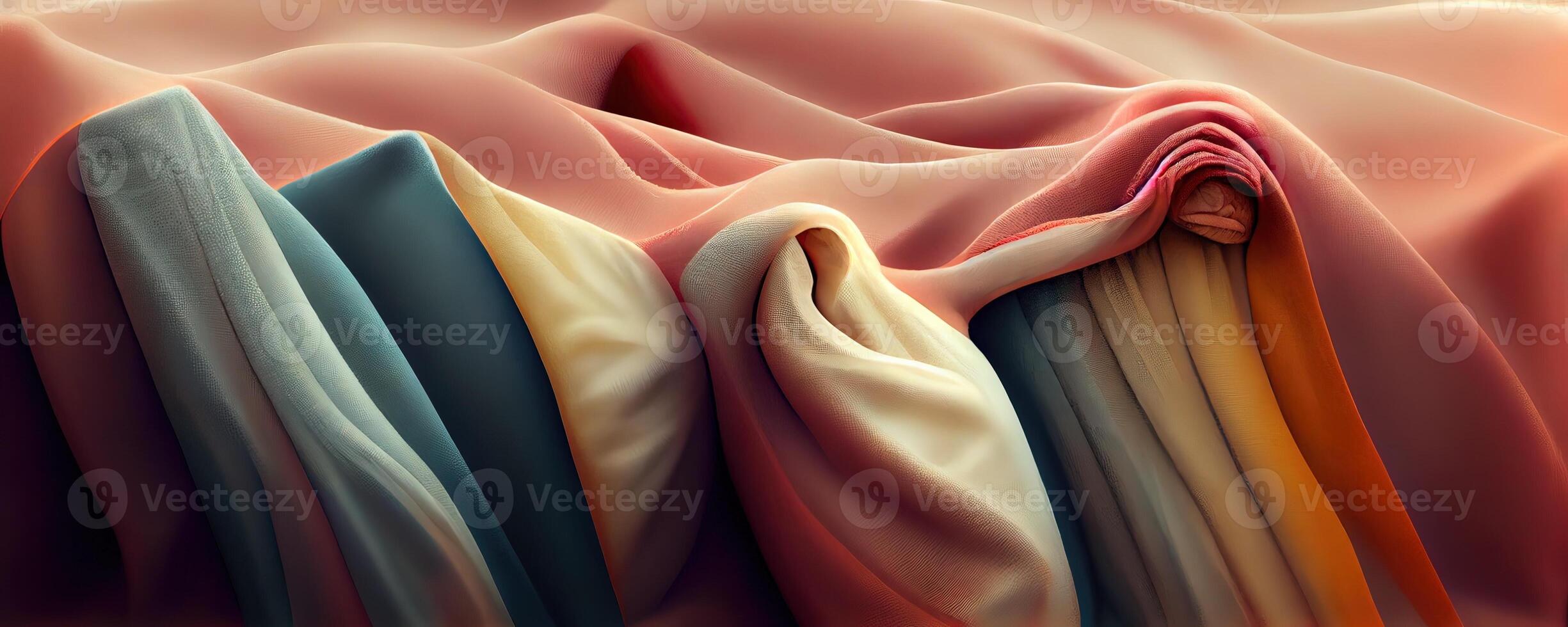 illustration of soft colorful fabric texture and background photo