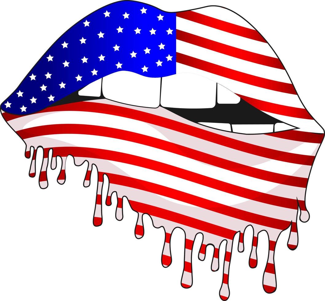 4th of July Lips vector