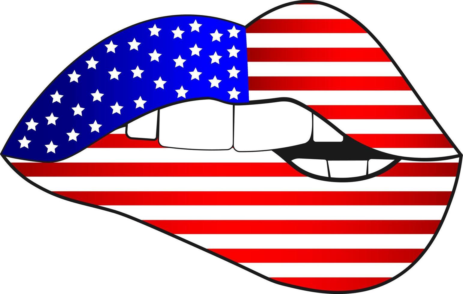 4th of July Lips vector