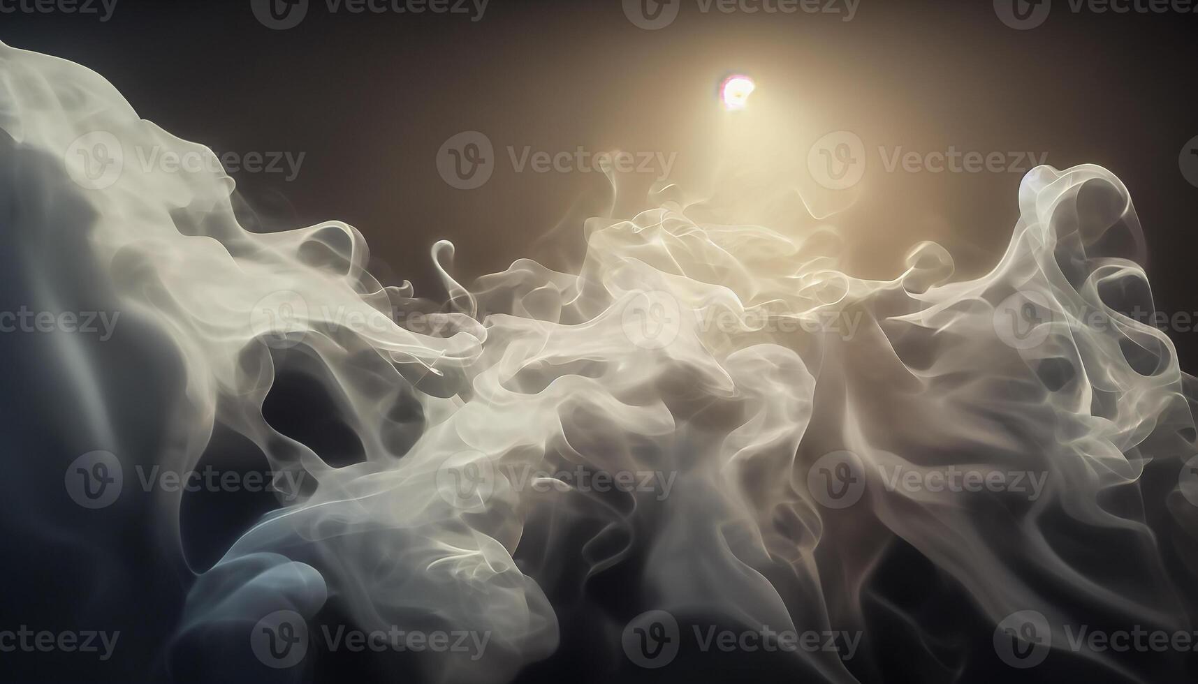 illustration of White curve fog, smoke, clouds, fire and dark background with spotlight. Abstract illustration art. Pattern texture, use for ad, poster and template, business.Digital art photo